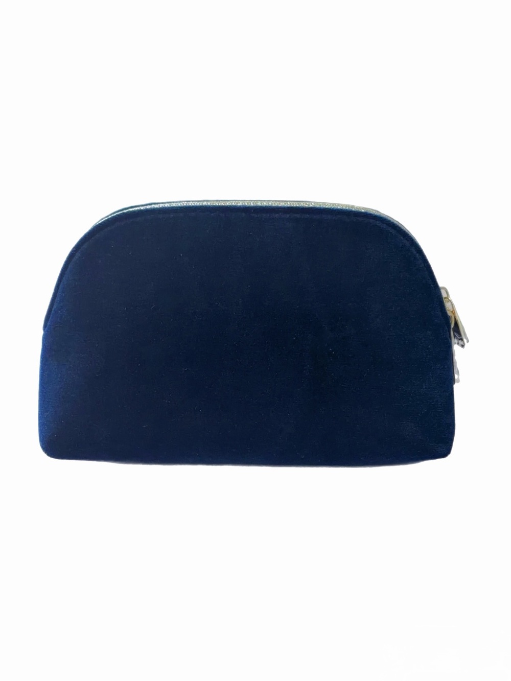 Dior Navy Velvet Cosmetic Pouch Makeup Bag Clutch Gold Zippers NEW - Picture 4 of 5